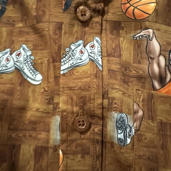 RSVLTS Shirt Mens Medium Anthony Spice Adams Basketball Kunuflex Button Down - Picture 6 of 7